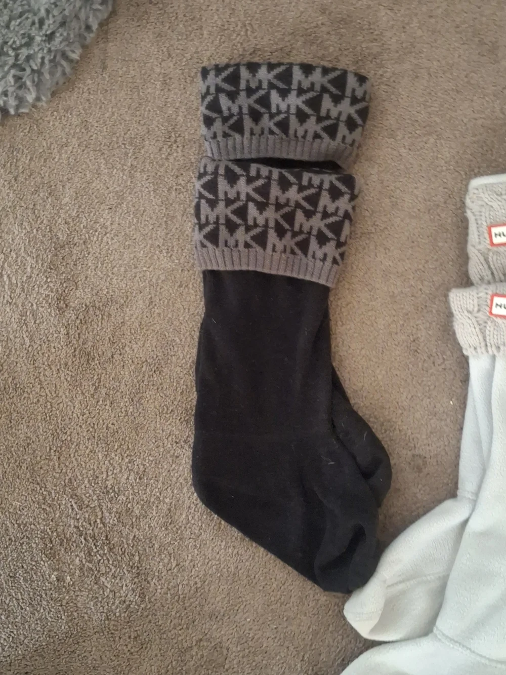 Hunter Logo Knit Cuff Black Knee-High Socks Bundle